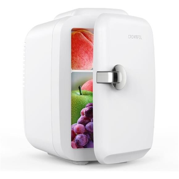 Mini Fridge 4 Liter/6 Can Portable Cooler and Warmer Personal Refrigerator